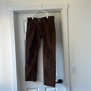 JCrew 484 slim fit brown cords size 34w30l